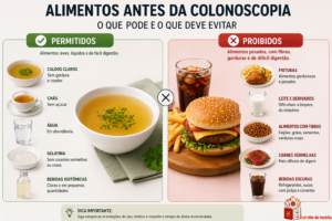 O que pode comer antes da colonoscopia? Guia completo Saber o que evitar é tão importante quanto escolher os alimentos corretos - Fonte: Imagem gerada por IA (DALL·E / ChatGPT)