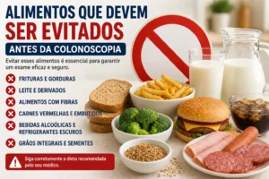 O Que Não Pode Comer Colonoscopia: Evite Erros Evitar alimentos errados evita repetir o exame - Fonte: Imagem gerada por IA (DALL·E / ChatGPT)