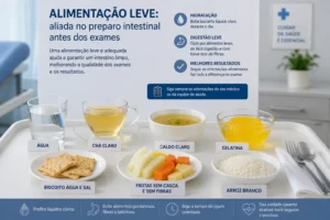Alimentos Leves Preparo Intestinal: O Que Comer? A alimentação leve ajuda no sucesso do exame intestinal - Fonte: Imagem gerada por IA (DALL·E / ChatGPT)