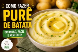 Receita de Massa Caseira: Guia Passo a Passo Fácil e Rápido Como Fazer Purê de Batata Cremoso Perfeito - Fonte: Imagem gerada por IA (DALL·E / ChatGPT)