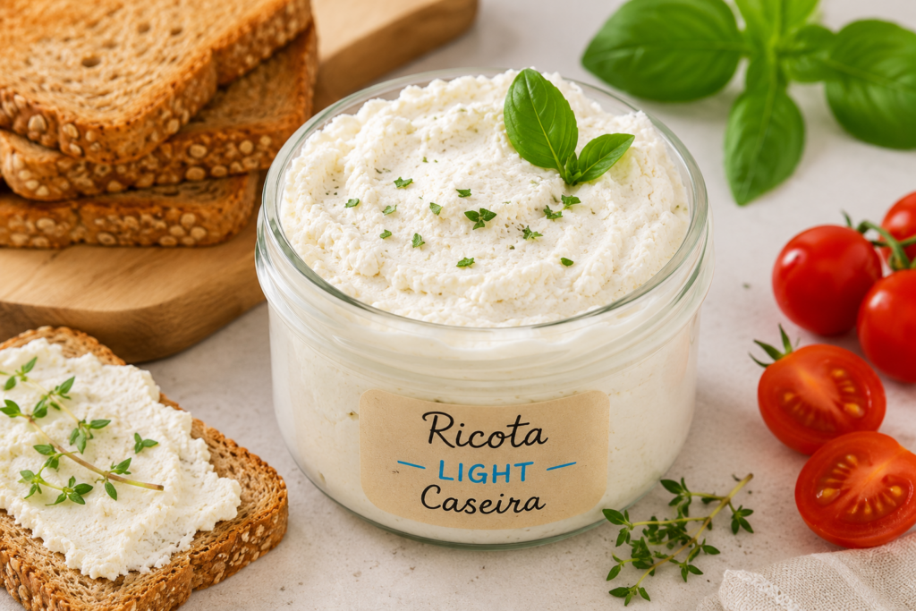 Creme de Ricota Light Caseiro: Mais Cremoso e Saudável Creme de Ricota Light Caseiro: Mais Cremoso e Saudável - Fonte: Imagem gerada por IA (DALL·E / ChatGPT)