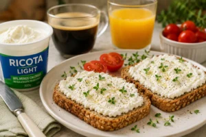 Creme de Ricota Light Caseiro: Mais Cremoso e Saudável O creme de ricota light combina muito bem com refeições leves e rápidas. - Fonte: Imagem gerada por IA (DALL·E / ChatGPT)