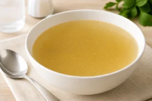 Receita de Sopa Leve para Colonoscopia (Sem Erro) Uma sopa leve e coada é ideal para o preparo antes da colonoscopia - Fonte: Imagem gerada por IA (DALL·E / ChatGPT)