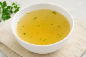 Caldo Claro para Exames: Receita Leve e Segura O caldo claro é um dos alimentos mais recomendados antes de exames intestinais - Fonte: Imagem gerada por IA (DALL·E / ChatGPT)
