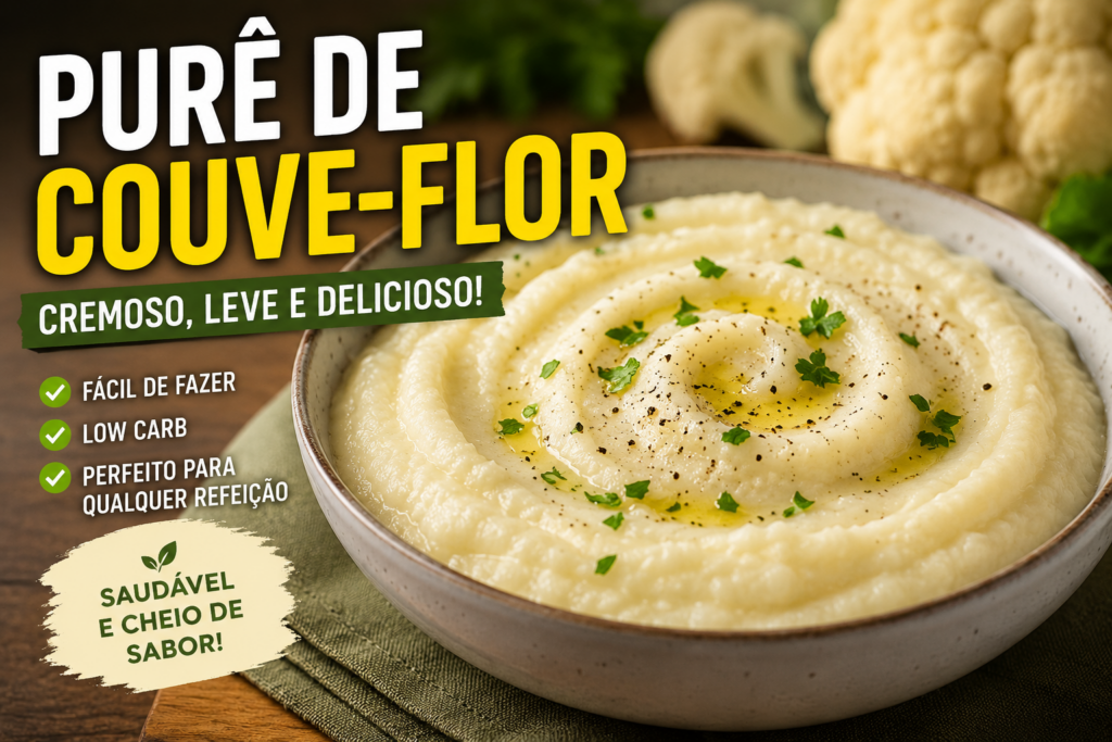 Purê de Couve-Flor: A Receita Leve Que Surpreende no Sabor Purê de Couve Flor: A Receita Leve Que Surpreende no Sabor - Fonte: Imagem gerada por IA (DALL·E / ChatGPT)