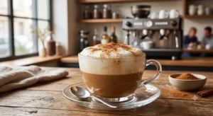 Receita de Capuccino Caseiro Cremoso Feito em Minutos Bebida pronta feita a partir da receita de capuccino caseiro com leite em pó misturada ao leite bem quente.